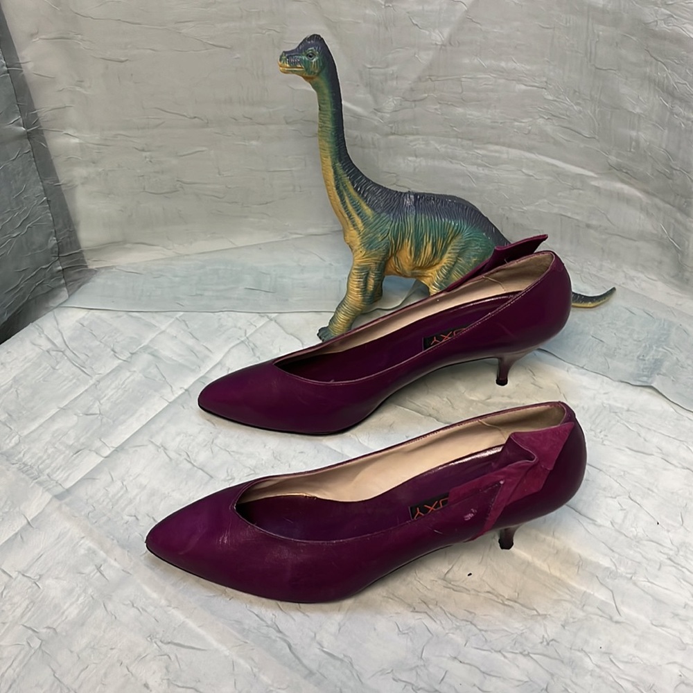 Proxy Michael G Abrams Co Purple Leather Vintage Heels | 7.5 B - Picture 3 of 16